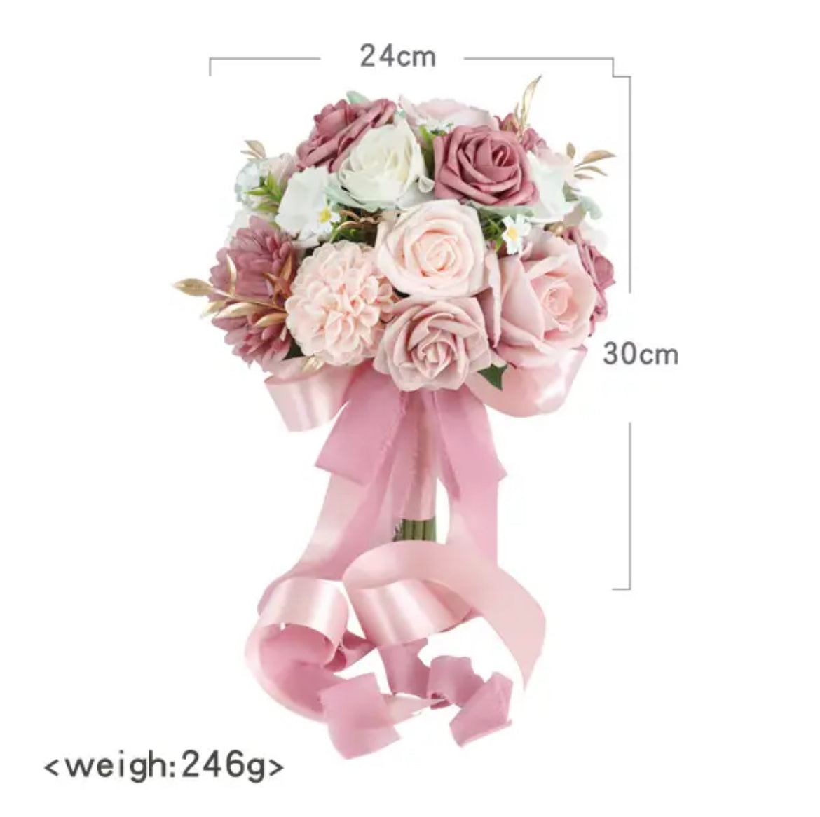 Dusty Rose Collection for Sale- Arch Swag and Table Floral Arrangement for Events - Easy to Use Ready Swag Decorations